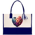 Heart Canvas Tote Bag Happy Valentines Day Gift for Her Love Tote Bag Lovers Gift Mother Day Gift Cute Valentines Gift
