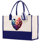 Heart Canvas Tote Bag Happy Valentines Day Gift for Her Love Tote Bag Lovers Gift Mother Day Gift Cute Valentines Gift
