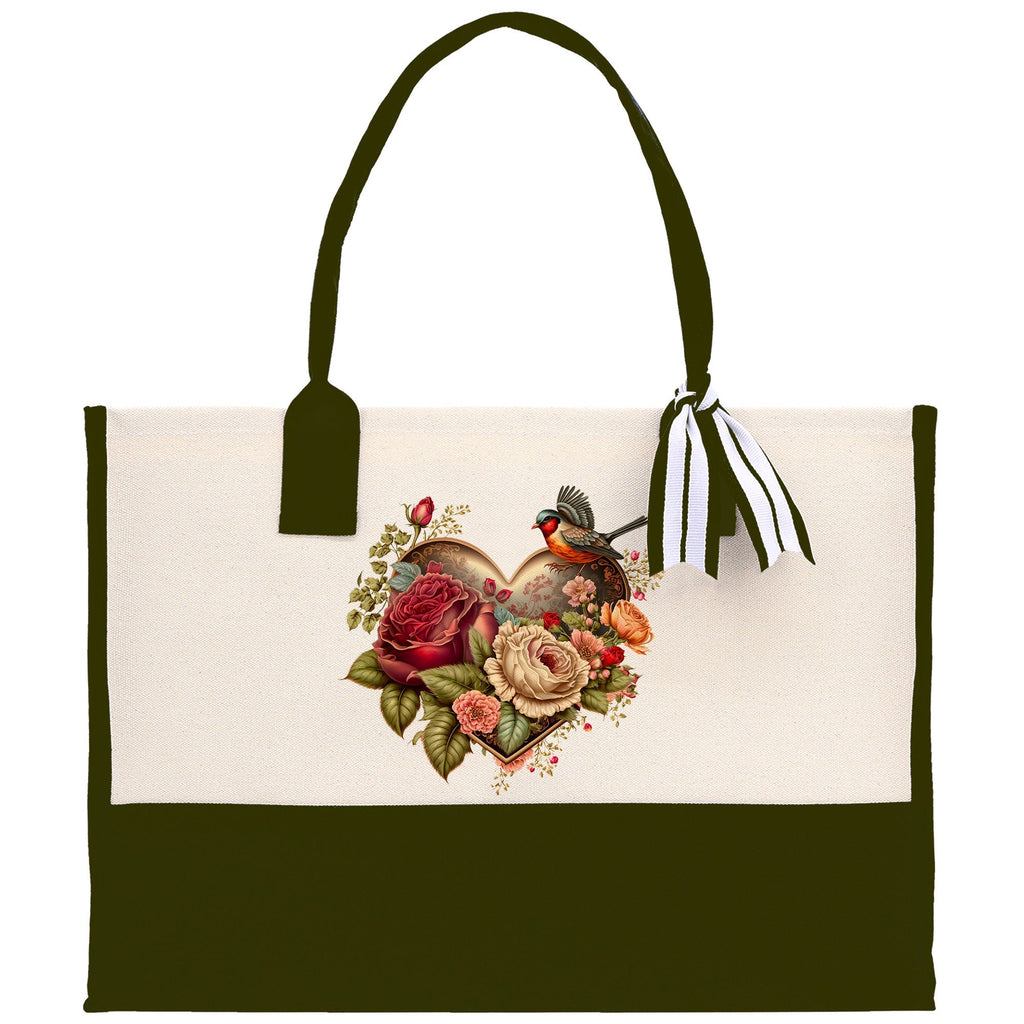 Heart Canvas Tote Bag Happy Valentines Day Gift for Her Love Tote Bag Lovers Gift Mother Day Gift Cute Valentines Gift