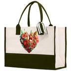 Heart Canvas Tote Bag Happy Valentines Day Gift for Her Love Tote Bag Lovers Gift Mother Day Gift Cute Valentines Gift