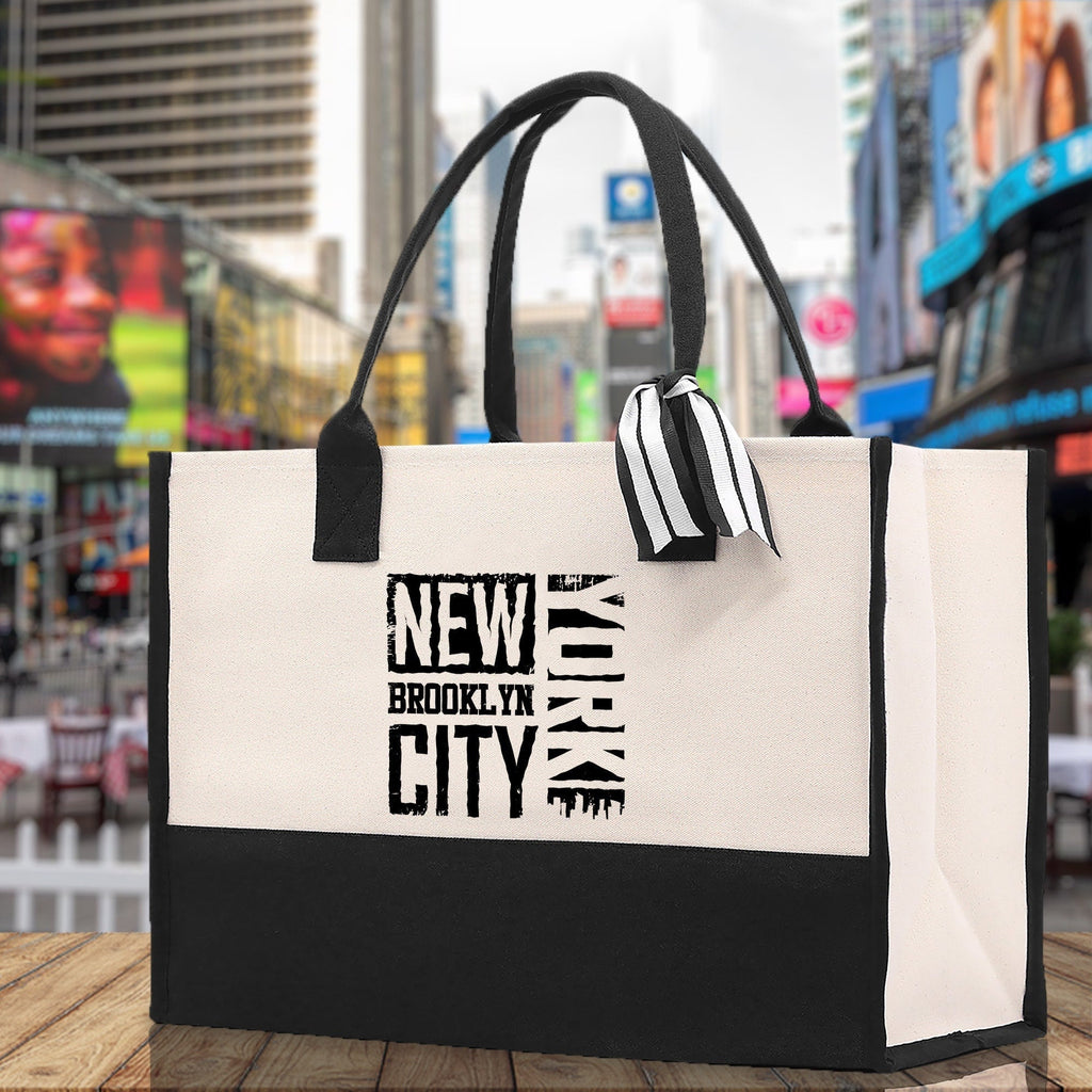 New York Cotton Canvas Tote Bag NY Travel Vacation Tote Employee and Client Gift NYC Wedding Favor Birthday Welcome Tote Bag Bridesmaid Gift