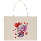 Heart Canvas Tote Bag Happy Valentines Day Gift for Her Love Tote Bag Lovers Gift Mother Day Gift Cute Valentines Gift