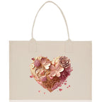 Heart Canvas Tote Bag Happy Valentines Day Gift for Her Love Tote Bag Lovers Gift Mother Day Gift Cute Valentines Gift