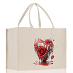 Heart Canvas Tote Bag Happy Valentines Day Gift for Her Love Tote Bag Lovers Gift Mother Day Gift Cute Valentines Gift