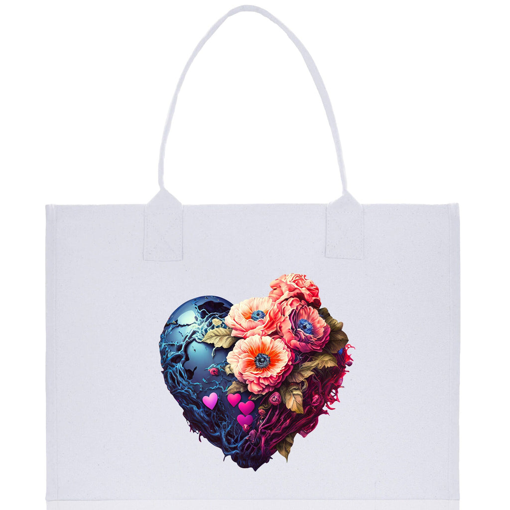 Heart Canvas Tote Bag Happy Valentines Day Gift for Her Love Tote Bag Lovers Gift Mother Day Gift Cute Valentines Gift