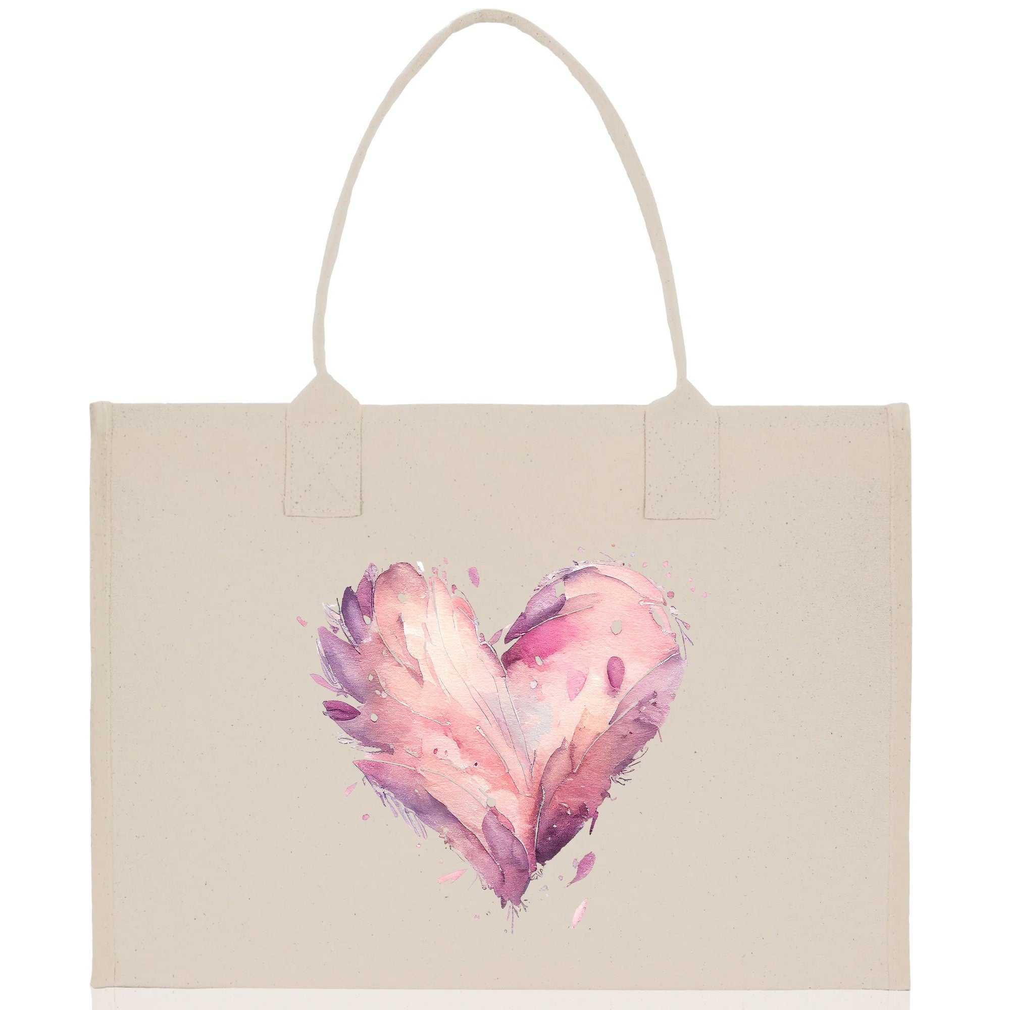 Heart Canvas Tote Bag Happy Valentines Day Gift for Her Love Tote Bag Lovers Gift Mother Day Gift Cute Valentines Gift