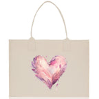 Heart Canvas Tote Bag Happy Valentines Day Gift for Her Love Tote Bag Lovers Gift Mother Day Gift Cute Valentines Gift