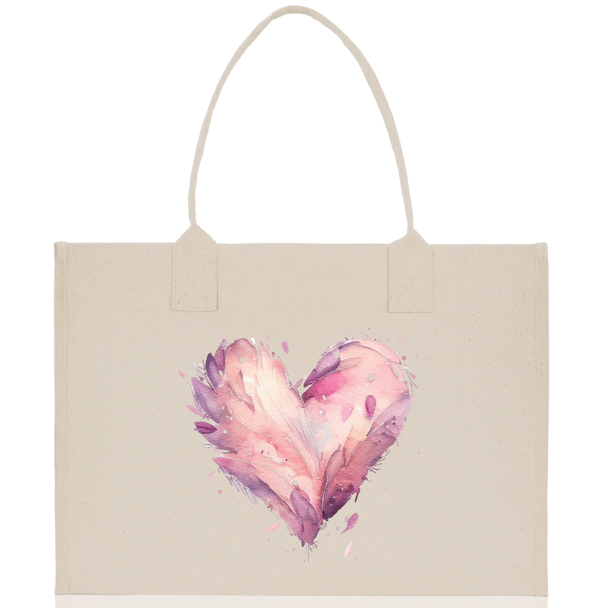Heart Canvas Tote Bag Happy Valentines Day Gift for Her Love Tote Bag Lovers Gift Mother Day Gift Cute Valentines Gift