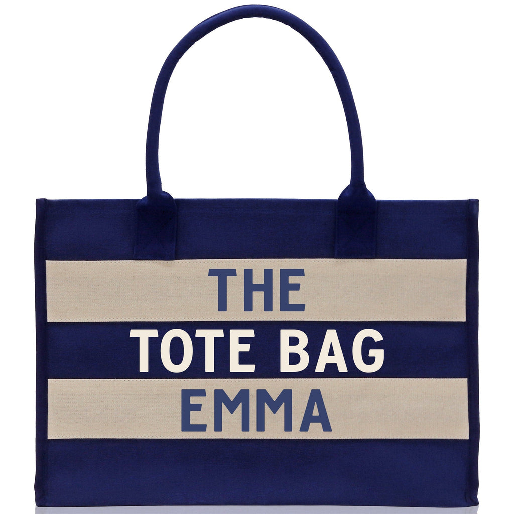The Tote Bag Navy Name Personalized Gift Tote Bag Custom Gift Bag ST1002