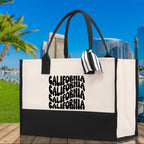 California Cotton Canvas Tote Bag CA Travel Vacation Tote Employee and Client Gift Wedding Favor Birthday Welcome Tote Bag Bridesmaid Gift