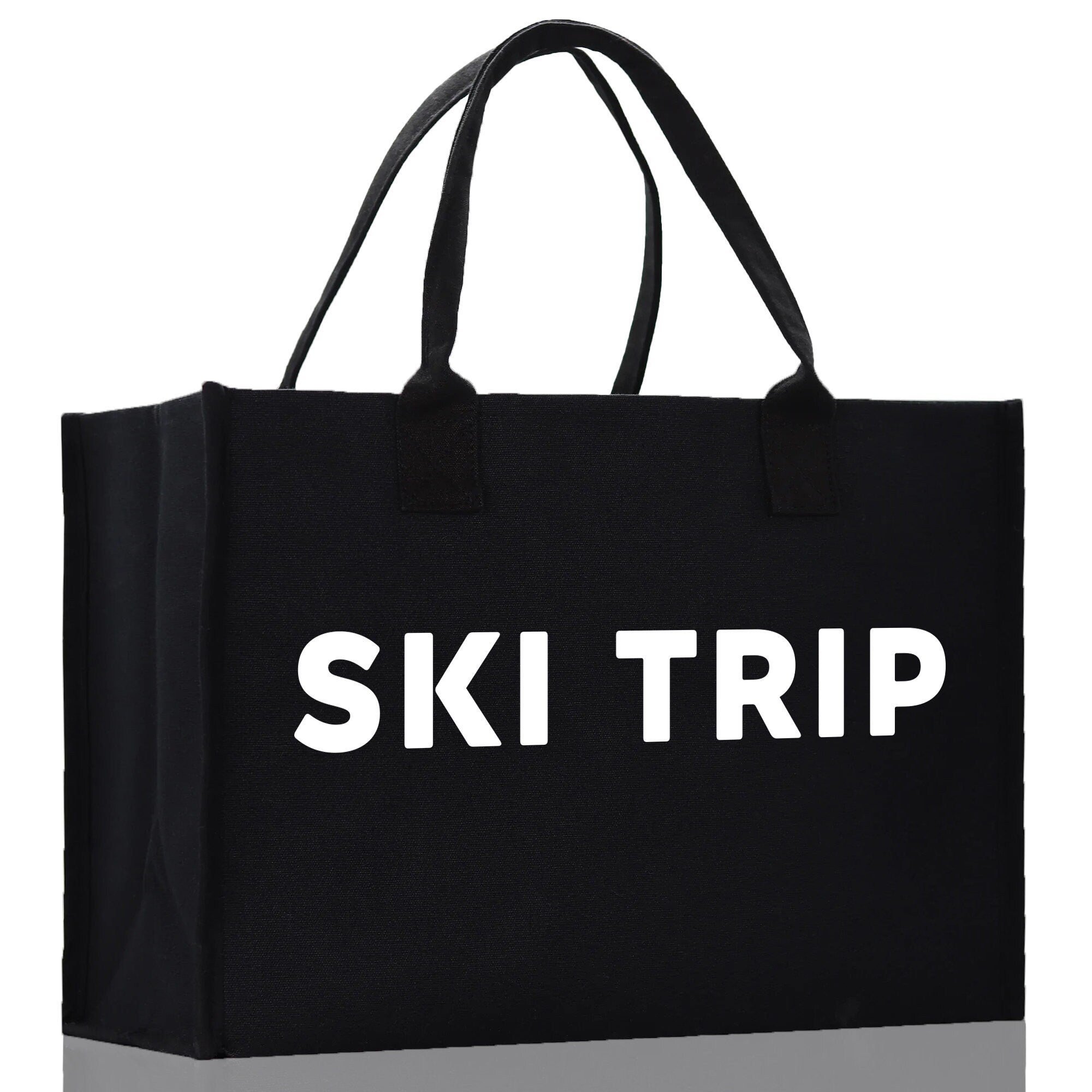 Ski Trip Cotton Canvas Chic Beach Tote Bag Multipurpose Tote Weekender Tote Gift for Her Outdoor Tote Vacation Tote Large Beach Bag