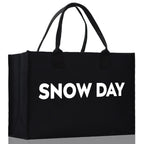 Snow Day Cotton Canvas Chic Beach Tote Bag Multipurpose Tote Weekender Tote Gift for Her Outdoor Tote Vacation Tote Large Beach Bag