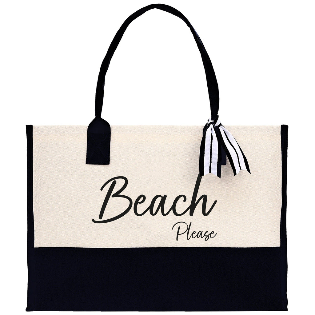Beach Please Tote Bag - Large Chic Tote Bag - Gift for Her - Girls Weekend Tote - Weekender Bag - Weekend Tote - Beach Tote Bag