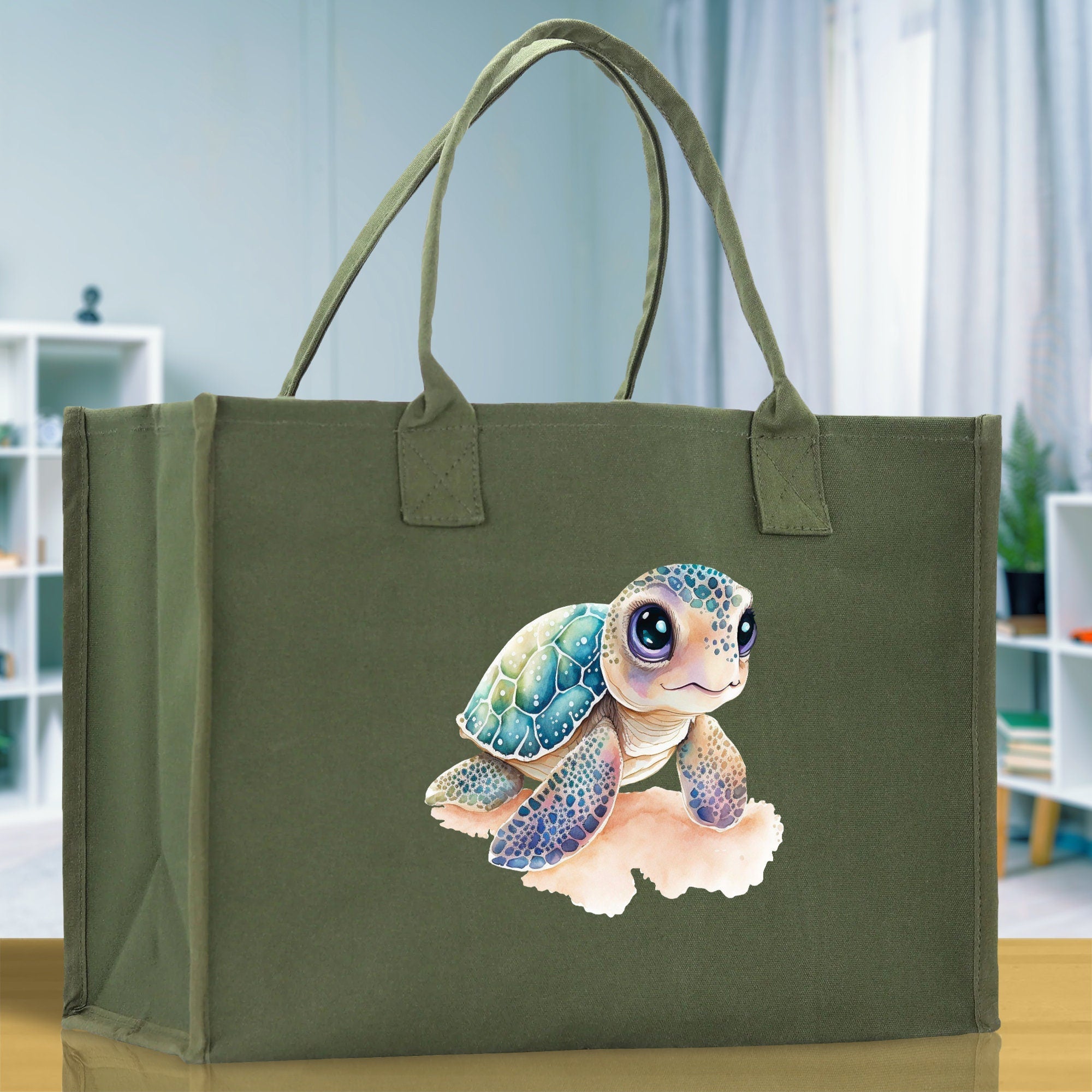 Sea Turtle Canvas Tote Bag Ocean Tote Bag Turtle Lover Tote Bag Animal Lover toTe Bag Ocean Lover Gift Tortoise Tote Bag Nature Lover Tote