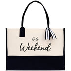 Girls Weekend Canvas Tote Bag Birthday Gift for Her Weekender Tote Bag Beach Tote Bag Large Beach Tote Bag