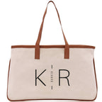 Initials and Last Name Customized Embroidered Tote Bag 100% Cotton Canvas Chic Personalized Tote Bag for Bridesmaid Anniversary Wedding Day