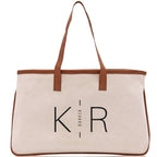 Initials and Last Name Customized Embroidered Tote Bag 100% Cotton Canvas Chic Personalized Tote Bag for Bridesmaid Anniversary Wedding Day