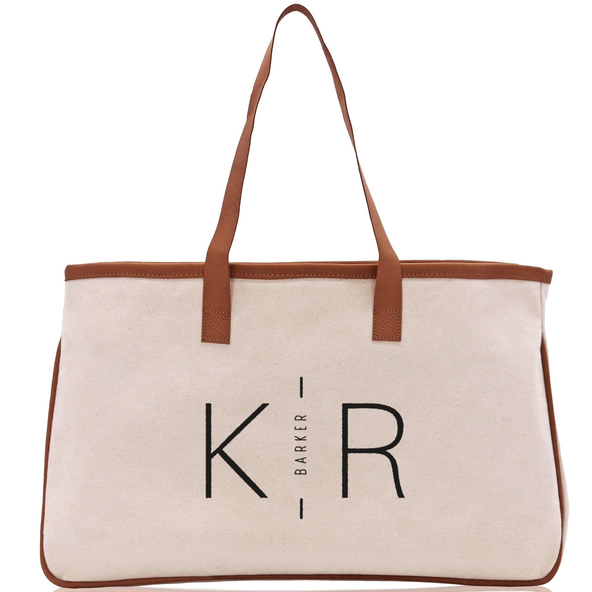 Initials and Last Name Customized Embroidered Tote Bag 100% Cotton Canvas Chic Personalized Tote Bag for Bridesmaid Anniversary Wedding Day