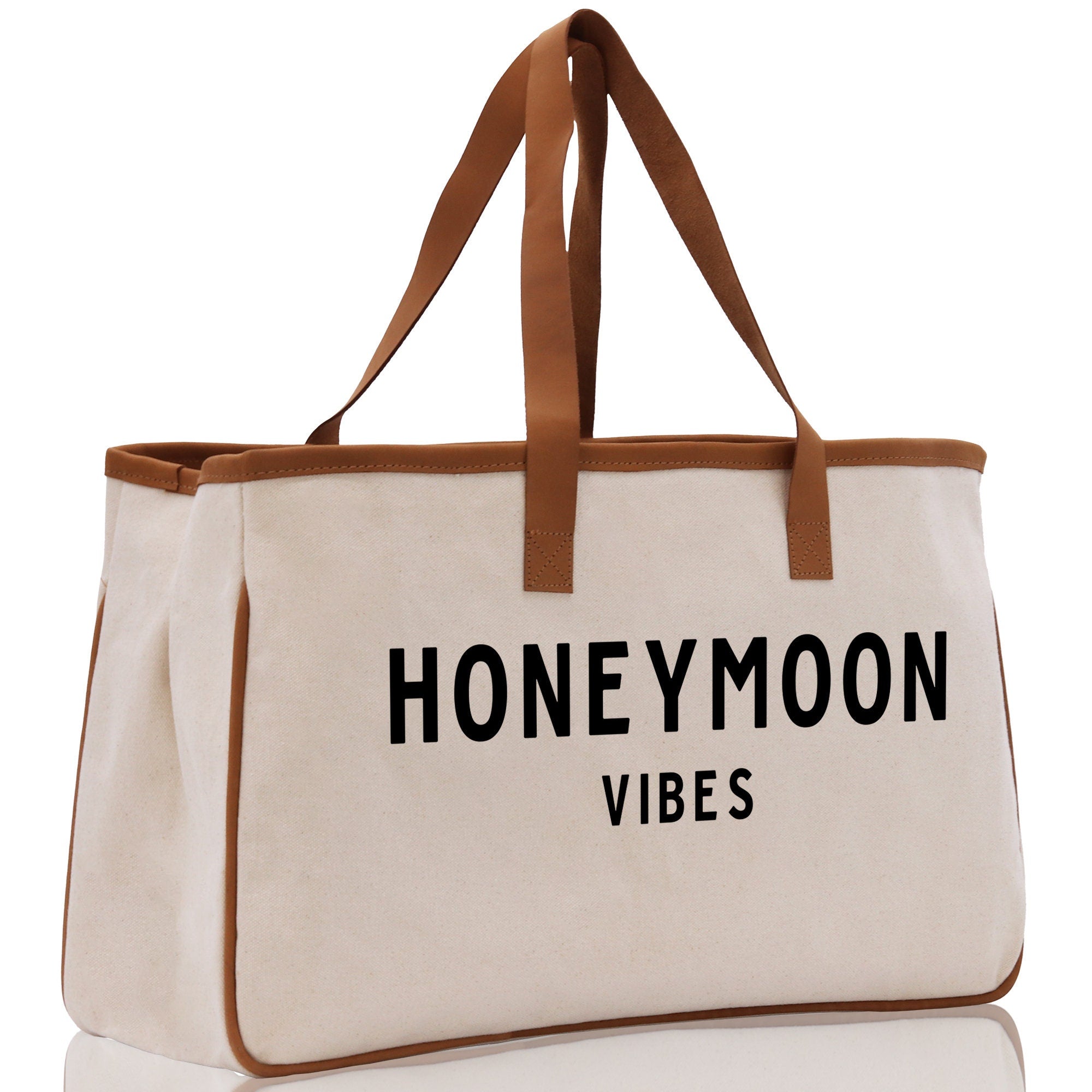 Honeymoon Vibes Beach Tote Bag - Large Chic Tote Bag - Gift for Her - Weekender Bag - Honeymooners Honeymoon Gifts Bridal Gift Newlyweds