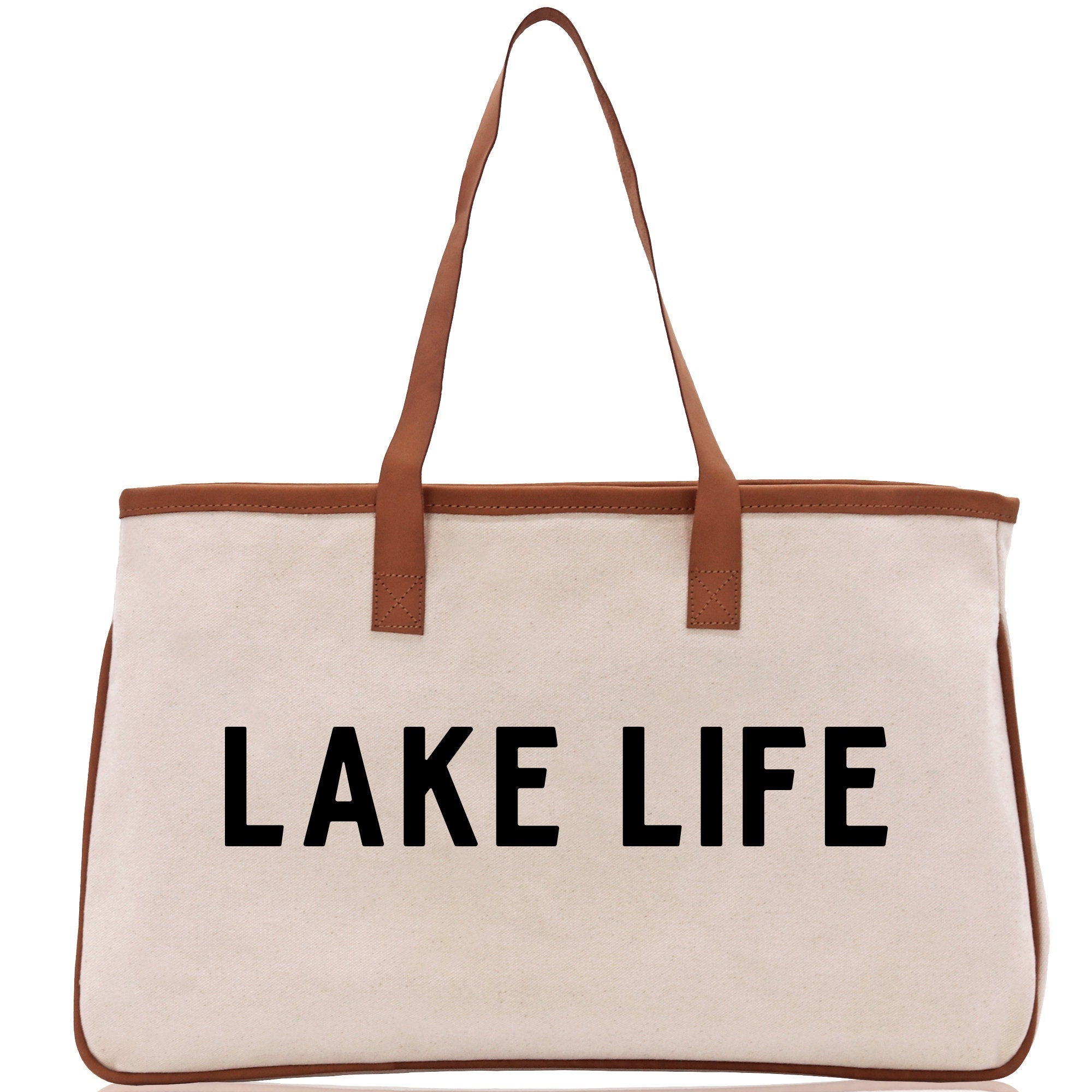 Lake Life Tote Bag - Large Chic Tote Bag - Gift for Her - Girls Weekend Tote - Weekender Bag - Weekend Tote - Boat Bag - Lake Life Gift