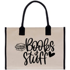Books Stuff Tote Bag Bookworm Gift Book Quotes Party Gift Book Lover Tote Book Canvas Tote Bag Birthday Gift Library Bag Grocery Bag