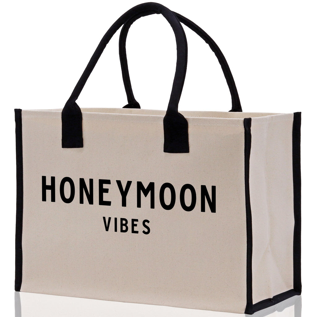 Honeymoon Vibes Beach Tote Bag - Large Chic Tote Bag - Gift for Her - Weekender Bag - Honeymooners Honeymoon Gifts Bridal Gift Newlyweds