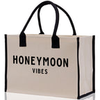 Honeymoon Vibes Beach Tote Bag - Large Chic Tote Bag - Gift for Her - Weekender Bag - Honeymooners Honeymoon Gifts Bridal Gift Newlyweds