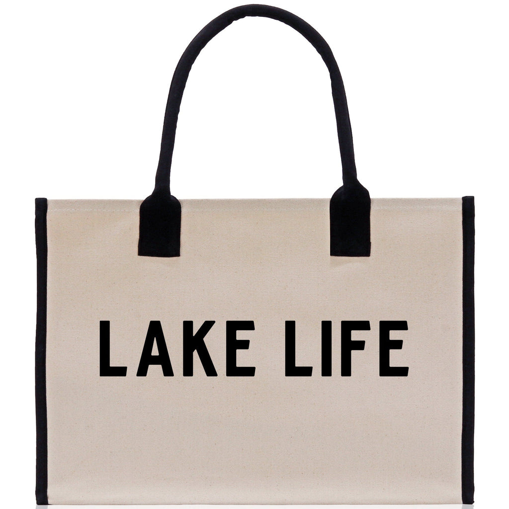 Lake Life Tote Bag - Large Chic Tote Bag - Gift for Her - Girls Weekend Tote - Weekender Bag - Weekend Tote - Boat Bag - Lake Life Gift