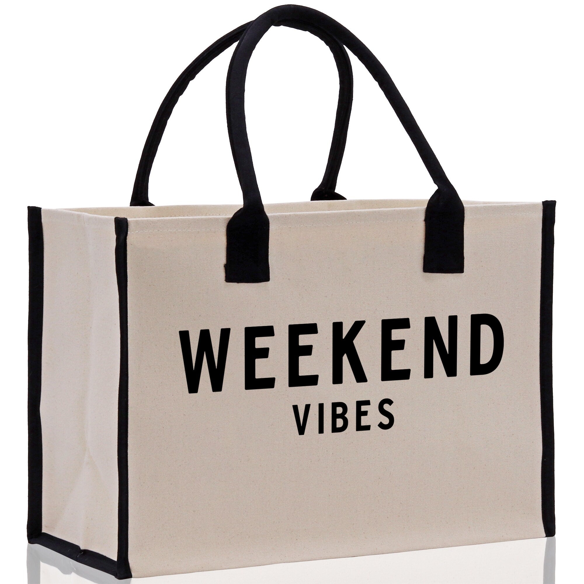 Weekend Vibes Beach Tote Bag - Large Chic Tote Bag - Gift for Her - Girls Weekend Tote - Weekender Bag - Weekend Tote - Weekend Vibes Bag