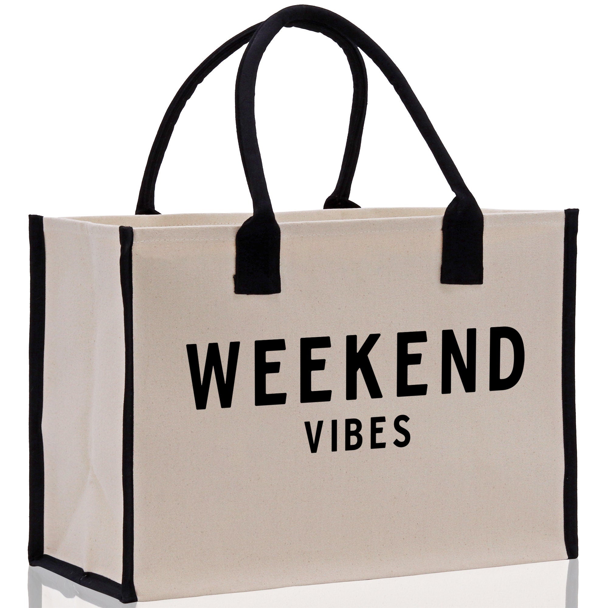 Weekend Vibes Beach Tote Bag - Large Chic Tote Bag - Gift for Her - Girls Weekend Tote - Weekender Bag - Weekend Tote - Weekend Vibes Bag