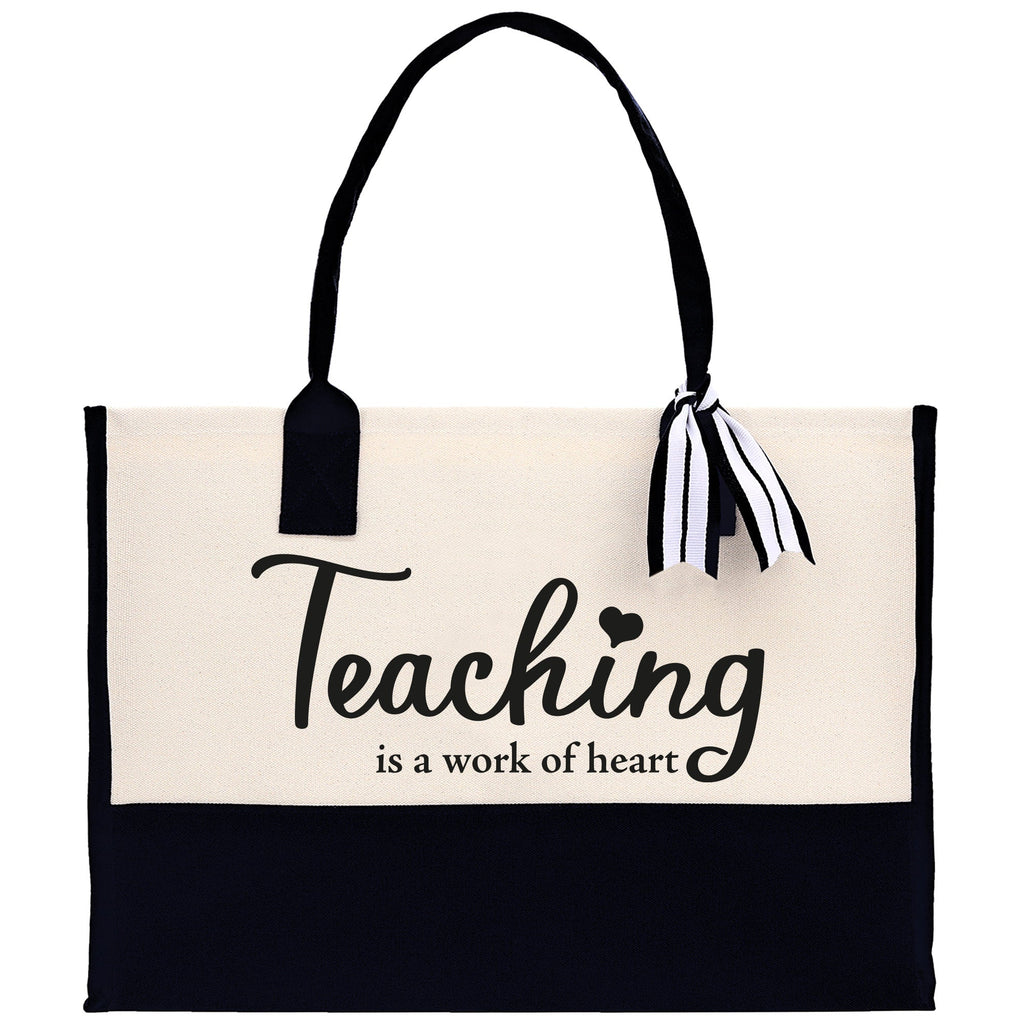 Teaching Is A Work Of Heart Tote Bag Teacher Bag Teacher Gift Teacher Retirement Gift Best Teacher Gifts Teacher Appreciation Gift