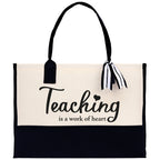 Teaching Is A Work Of Heart Tote Bag Teacher Bag Teacher Gift Teacher Retirement Gift Best Teacher Gifts Teacher Appreciation Gift