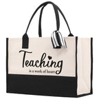 Teaching Is A Work Of Heart Tote Bag Teacher Bag Teacher Gift Teacher Retirement Gift Best Teacher Gifts Teacher Appreciation Gift