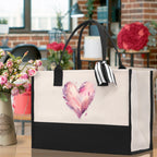 Heart Canvas Tote Bag Happy Valentines Day Gift for Her Love Tote Bag Lovers Gift Mother Day Gift Cute Valentines Gift