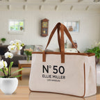 Birthday Celebration Personalized Gift Canvas Tote Bag with Name and State 40th 50th Birthday Gift Tote Bag for Her Custom Birthday Gift