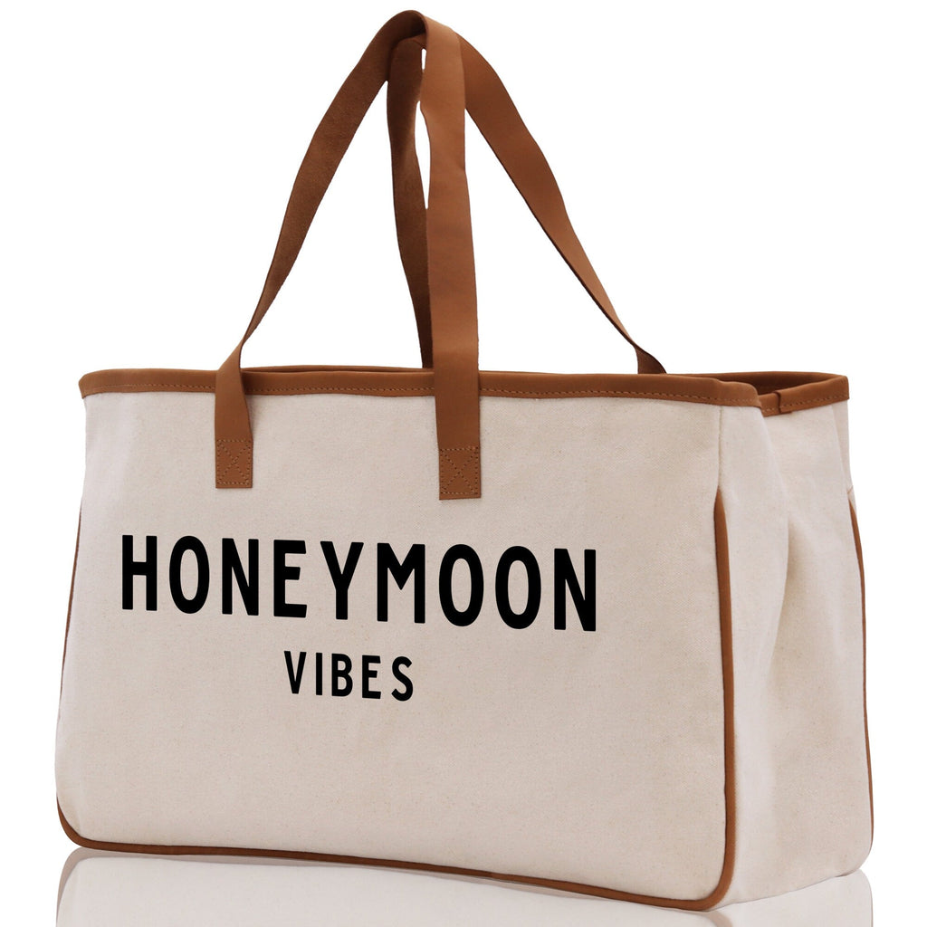 Honeymoon Vibes Beach Tote Bag - Large Chic Tote Bag - Gift for Her - Weekender Bag - Honeymooners Honeymoon Gifts Bridal Gift Newlyweds
