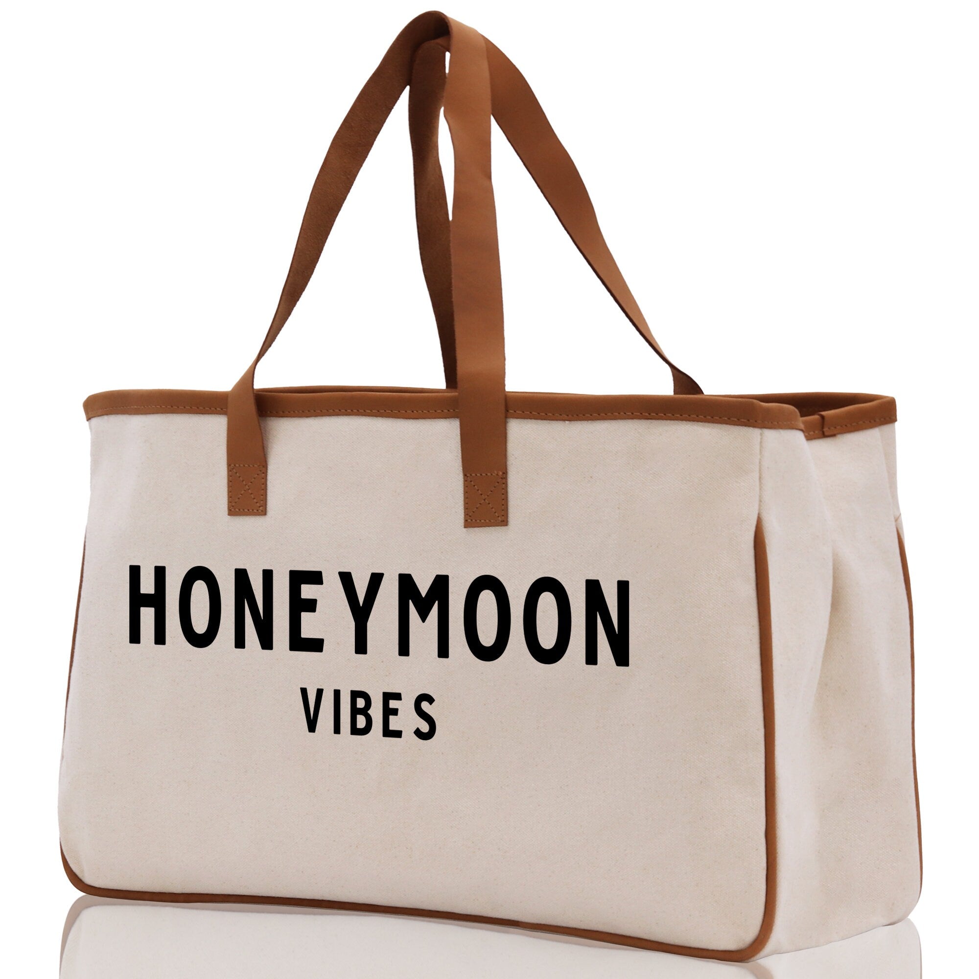 Honeymoon Vibes Beach Tote Bag - Large Chic Tote Bag - Gift for Her - Weekender Bag - Honeymooners Honeymoon Gifts Bridal Gift Newlyweds