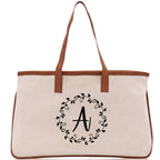 Monogram Beach Canvas Tote Bag Initial Tote Bag Letter Tote Bag Birthday Gift Personalized Tote Bag Personalized Beach Bag Monogrammed Bag
