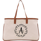 Monogram Beach Canvas Tote Bag Initial Tote Bag Letter Tote Bag Birthday Gift Personalized Tote Bag Personalized Beach Bag Monogrammed Bag