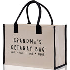 Grandma Tote Bag Grandma's Getaway Bag Grandma Nana Bag Grandma Gift Bag Shopping Bag Mothers Day Gift Live Love Spoil Bag Grandma Beach Bag