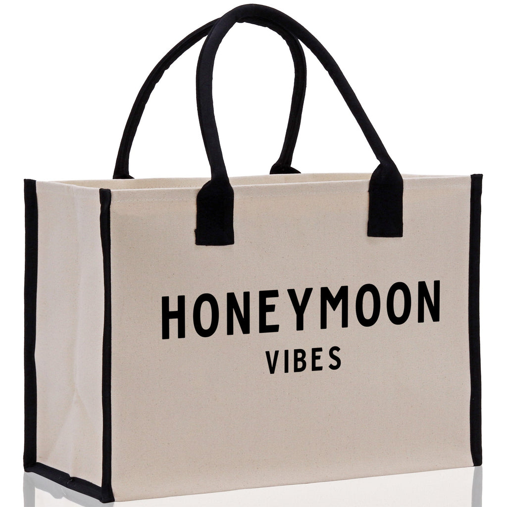 Honeymoon Vibes Beach Tote Bag - Large Chic Tote Bag - Gift for Her - Weekender Bag - Honeymooners Honeymoon Gifts Bridal Gift Newlyweds