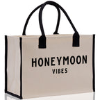 Honeymoon Vibes Beach Tote Bag - Large Chic Tote Bag - Gift for Her - Weekender Bag - Honeymooners Honeymoon Gifts Bridal Gift Newlyweds