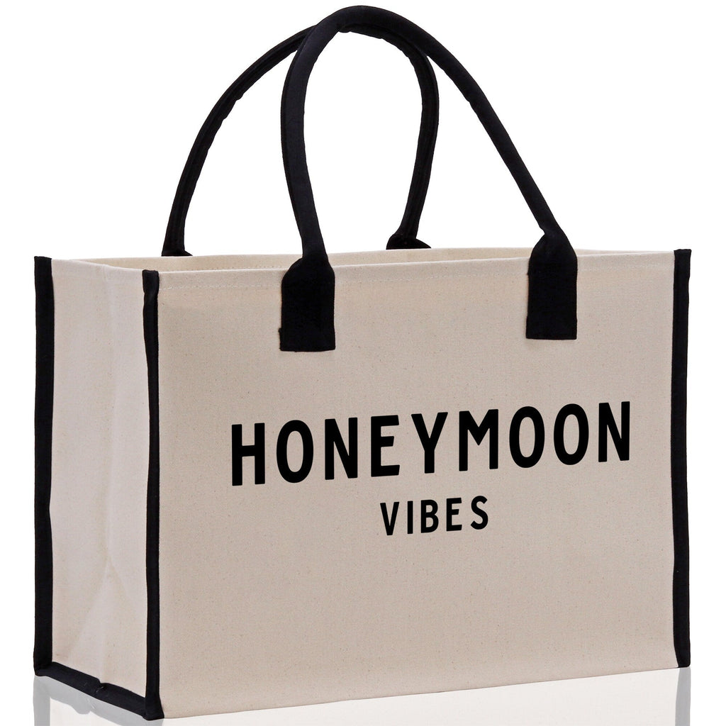 Honeymoon Vibes Beach Tote Bag - Large Chic Tote Bag - Gift for Her - Weekender Bag - Honeymooners Honeymoon Gifts Bridal Gift Newlyweds