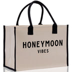 Honeymoon Vibes Beach Tote Bag - Large Chic Tote Bag - Gift for Her - Weekender Bag - Honeymooners Honeymoon Gifts Bridal Gift Newlyweds