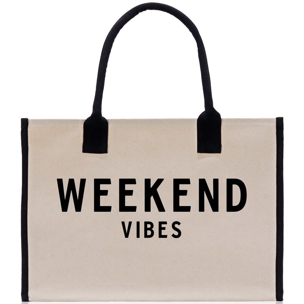 Weekend Vibes Beach Tote Bag - Large Chic Tote Bag - Gift for Her - Girls Weekend Tote - Weekender Bag - Weekend Tote - Weekend Vibes Bag