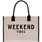 Weekend Vibes Beach Tote Bag - Large Chic Tote Bag - Gift for Her - Girls Weekend Tote - Weekender Bag - Weekend Tote - Weekend Vibes Bag