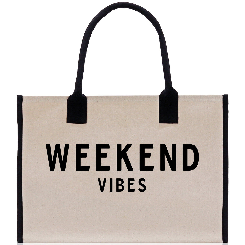 Weekend Vibes Beach Tote Bag - Large Chic Tote Bag - Gift for Her - Girls Weekend Tote - Weekender Bag - Weekend Tote - Weekend Vibes Bag