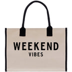 Weekend Vibes Beach Tote Bag - Large Chic Tote Bag - Gift for Her - Girls Weekend Tote - Weekender Bag - Weekend Tote - Weekend Vibes Bag