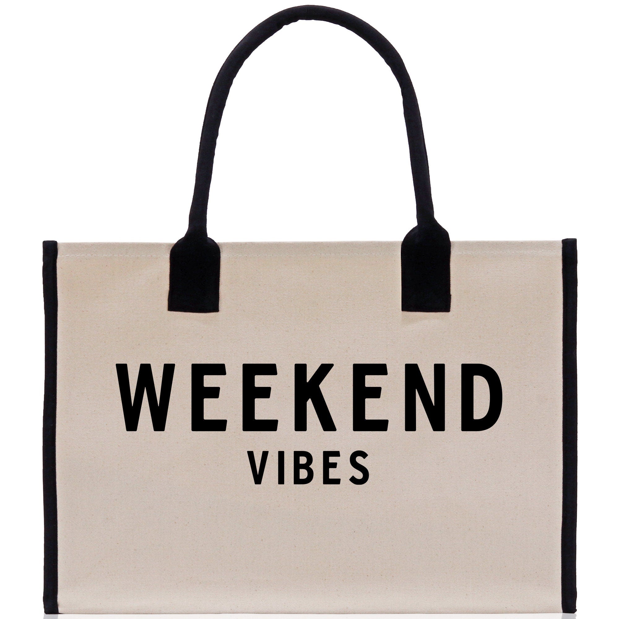 Weekend Vibes Beach Tote Bag - Large Chic Tote Bag - Gift for Her - Girls Weekend Tote - Weekender Bag - Weekend Tote - Weekend Vibes Bag