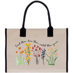 Teacher Floral Tote Bag Teacher Wildflower Graphic Tote Teacher Life Tote Bag Teacher Flower Bag Gift for Teacher Wildflower Book Bag